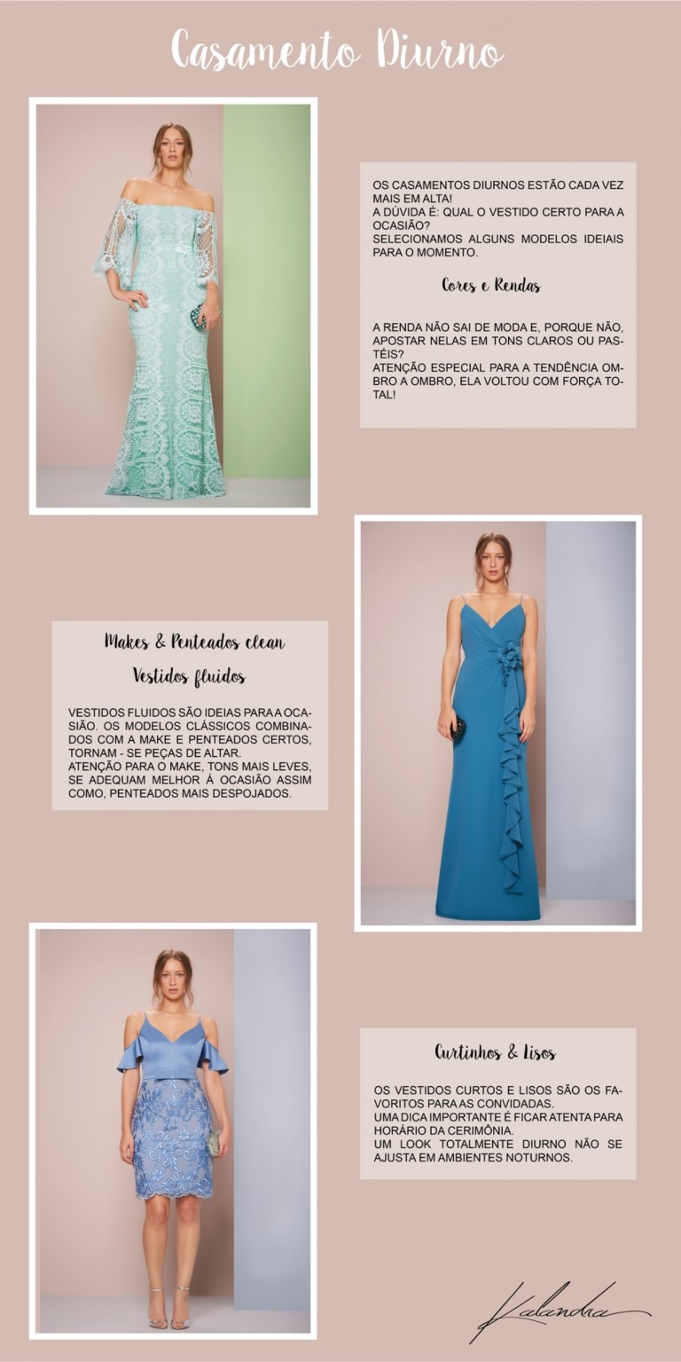 DICAS E VESTIDOS PARA CASAMENTOS DIURNOS – Pronta pra Festa