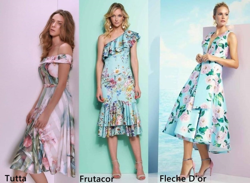 vestido de festa floral midi