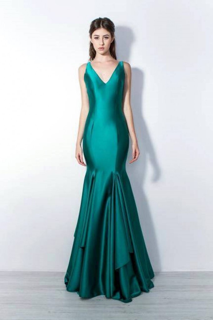 vestido de festa verde esmeralda