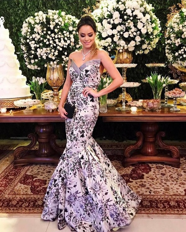 vestido de festa estampado