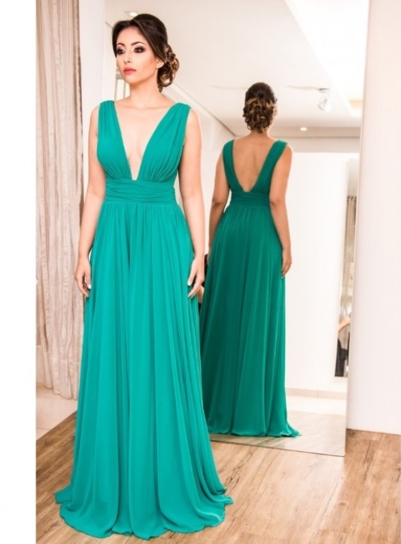 vestidos de festa verde água