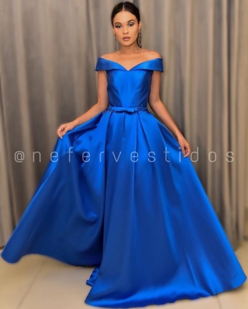 vestido de festa formatura azul royal