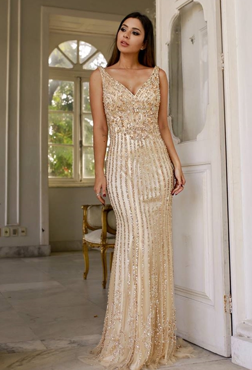 vestido para casamento dourado