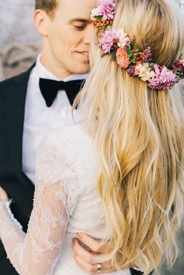penteados com flores