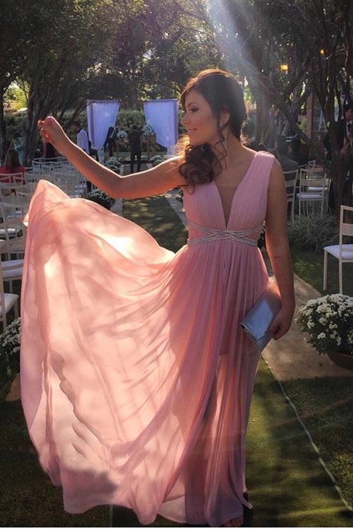 vestido madrinha rosa pastel