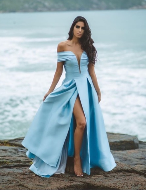 vestido de madrinha azul