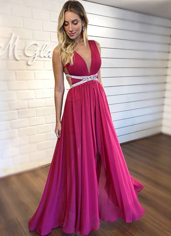 vestido rosa magenta