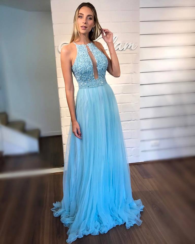 vestido para madrinha cor azul