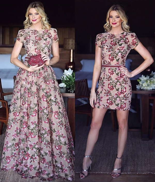 vestido de debutante vermelho 2 em 1