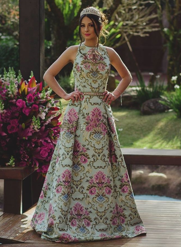 vestido de 15 anos floral