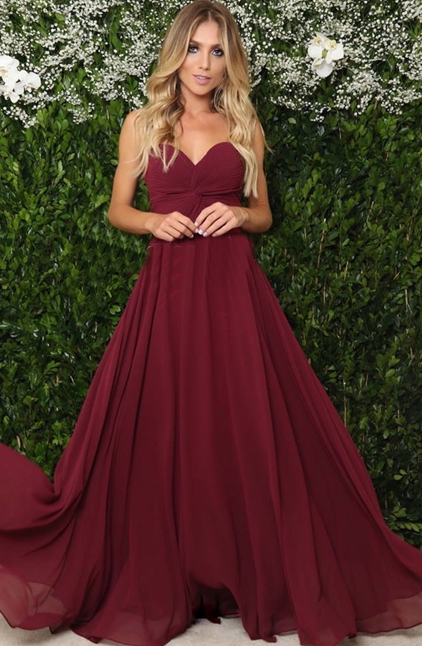 vestidos para madrinha marsala