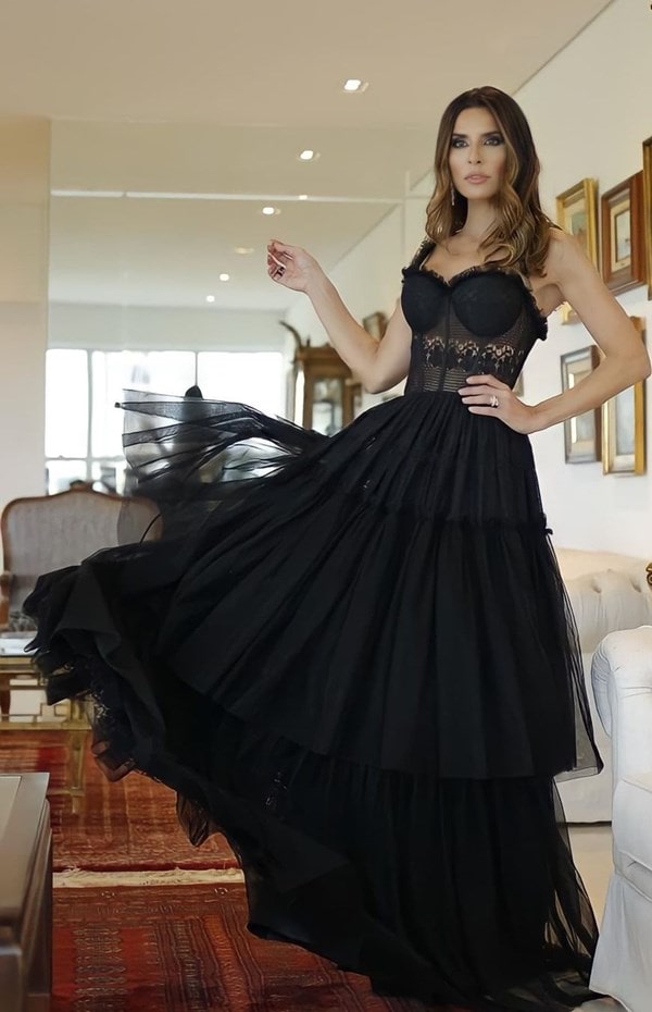 vestido longo preto para madrinha de casamento