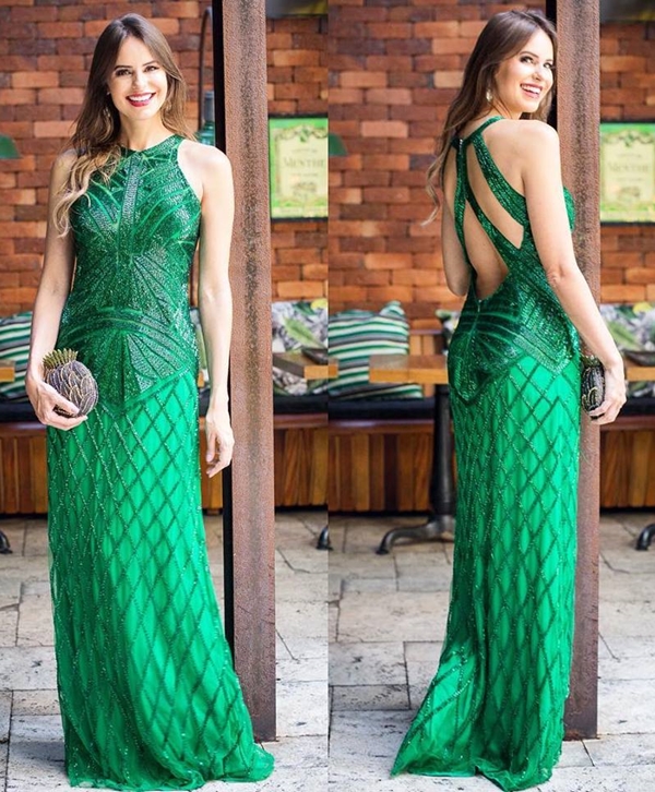 Vestido de formatura verde 2019