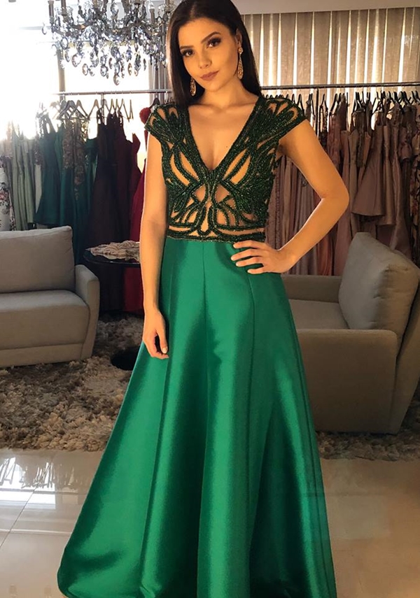 Vestido de formatura verde 2019