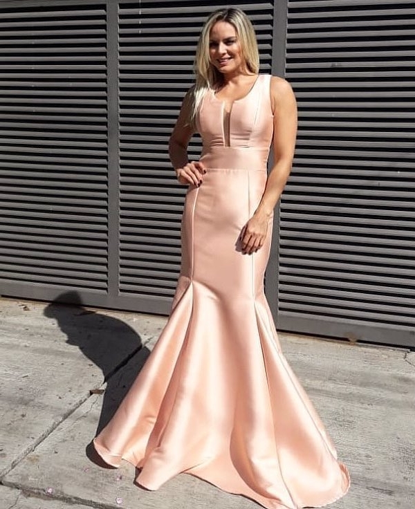 vestido de festa sereia longo rose