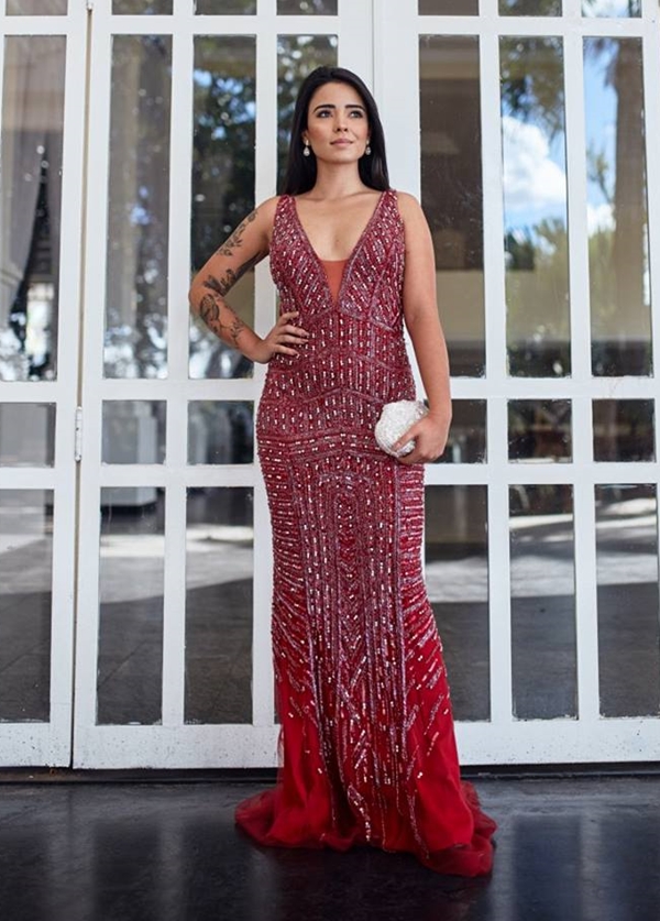 vestido de festa vermelho