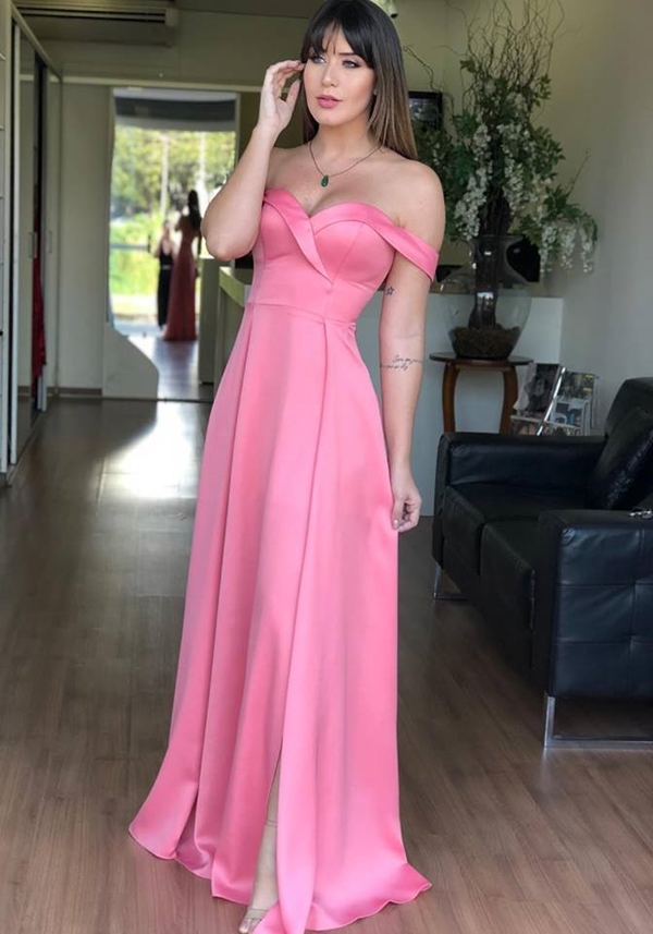 vestido longo rosa para casamento