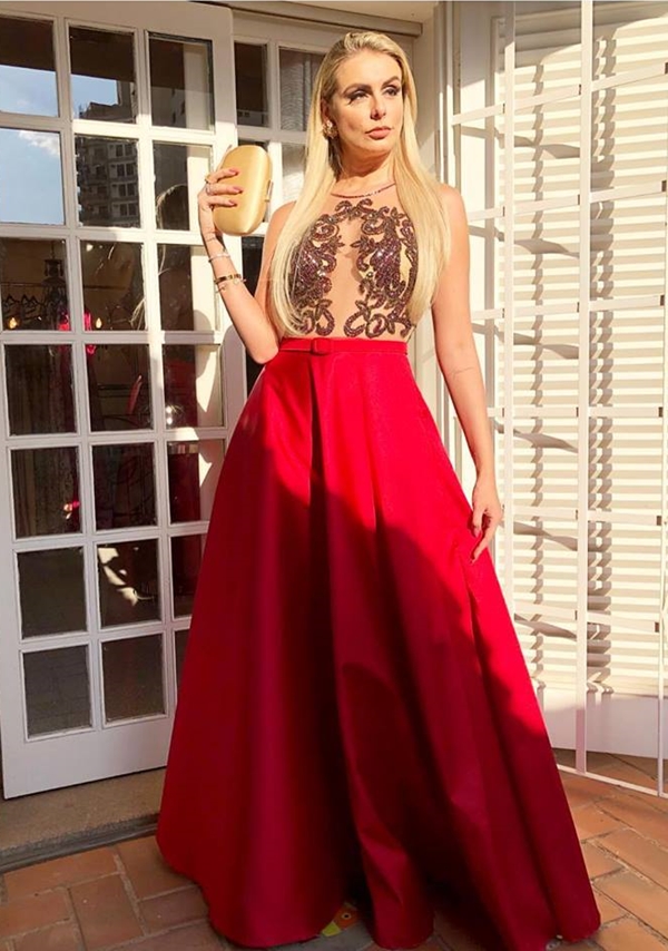 vestido longo vermelho