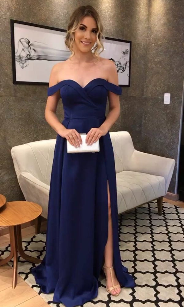vestido de madrinha de casamento azul marinho