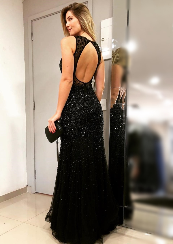 vestido gala preto