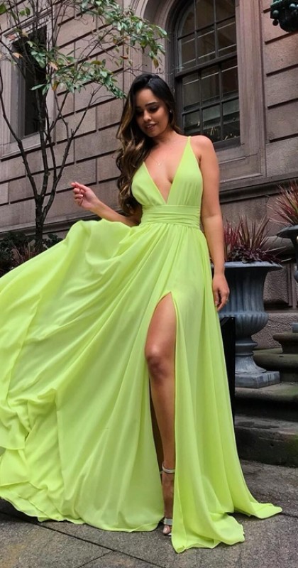 vestido verde neon