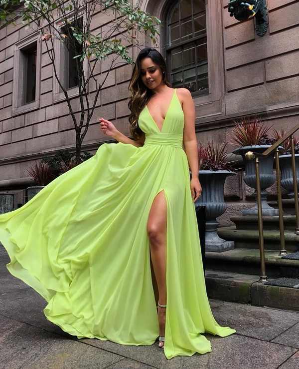 vestido neon amarelo