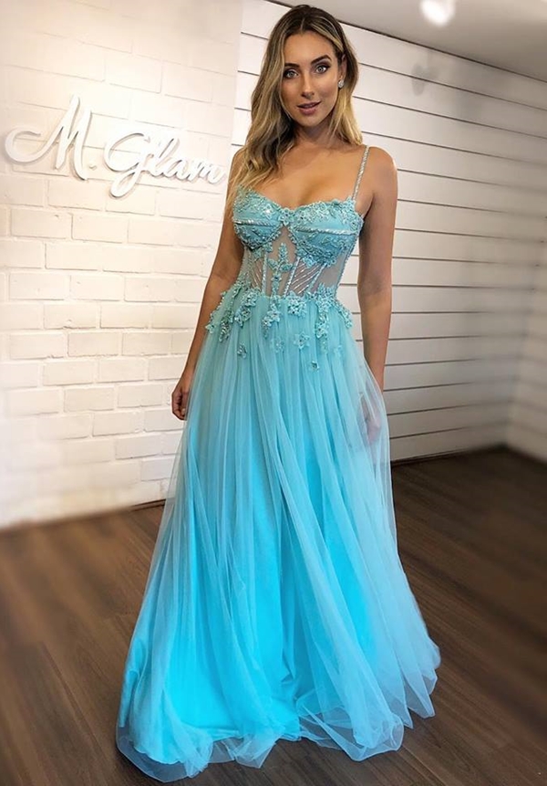 vestido de debutante azul tiffany