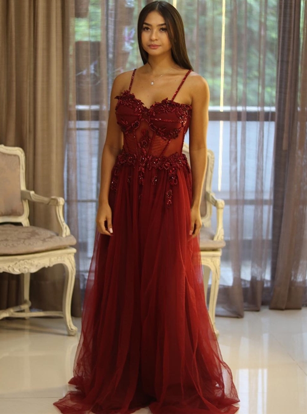 vestido longo marsala corpete