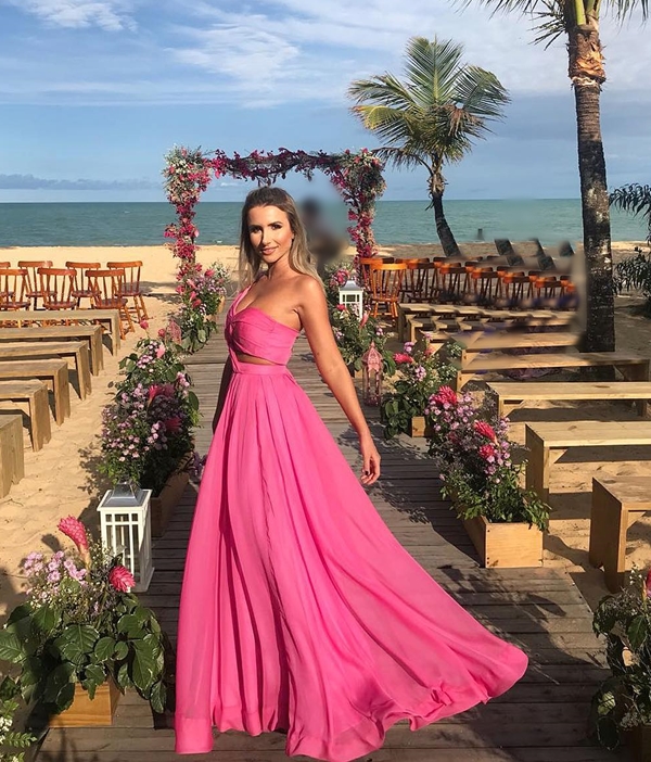 vestido rosa para casamento de dia 