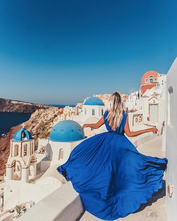  vestido longo azul para madrinha de casamento na praia 