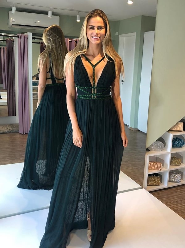 vestido de festa estilo grego