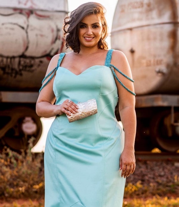 vestido verde tiffany plus size