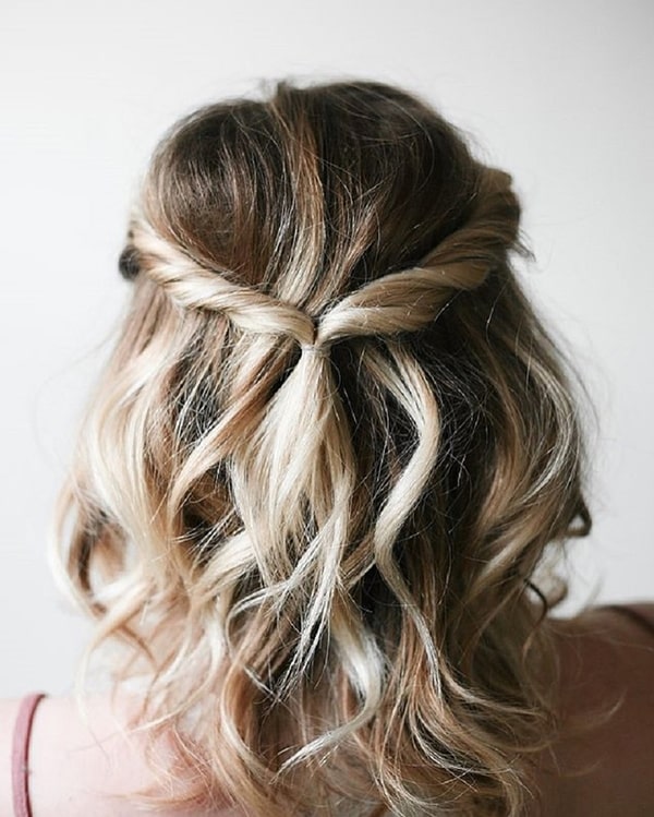 penteado de festa semi preso para madrinha de casamento