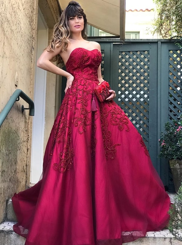 Vestido Marsala Princesa