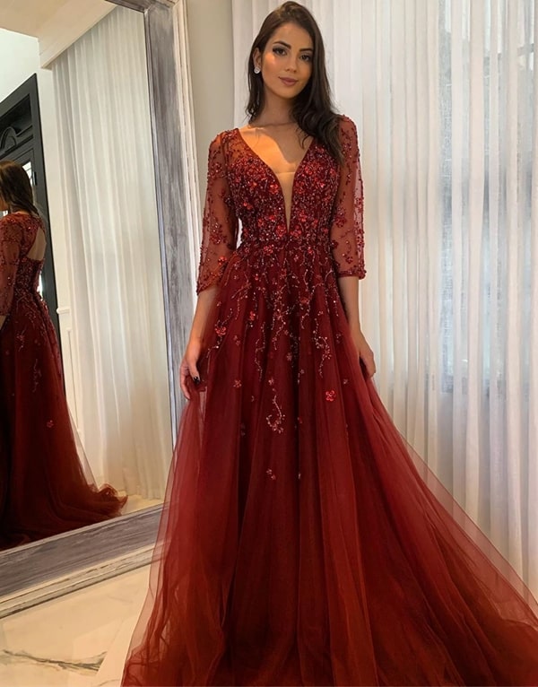 vestido marsala princesa