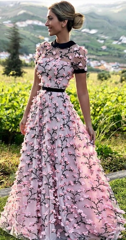 vestido 3d preto e branco