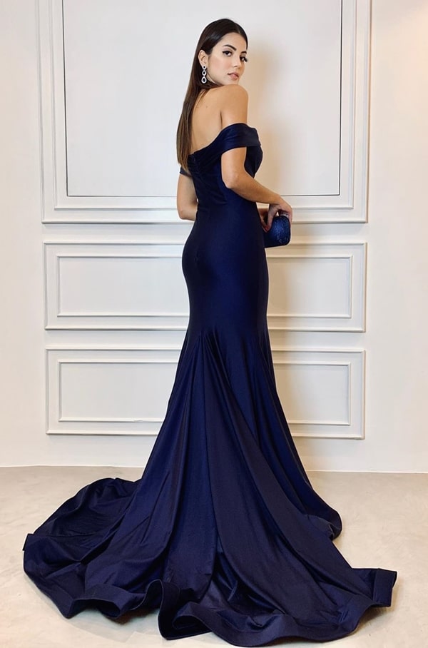 vestido de festa azul para formatura 2020