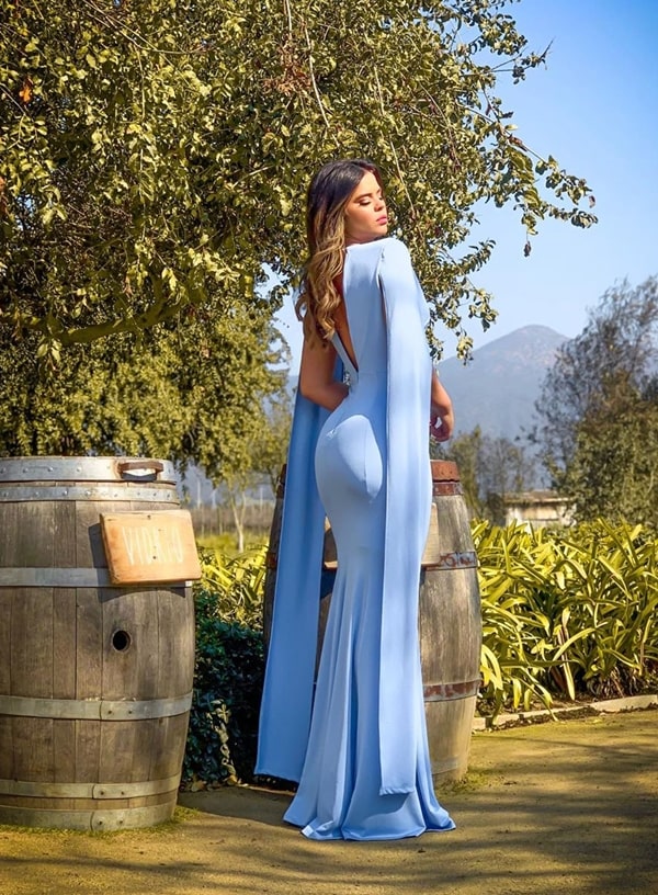 vestido longo azul serenity
