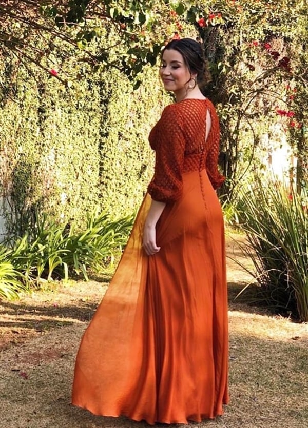 longo terracota para madrinha de casamento