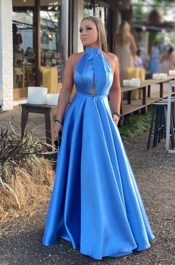 vestido azul para casamento