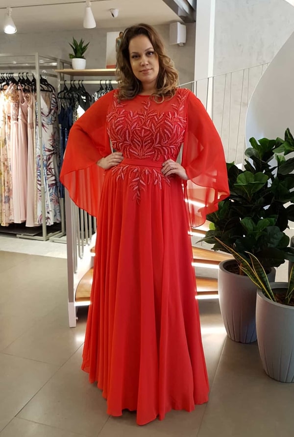 vestido mae da noiva vermelho