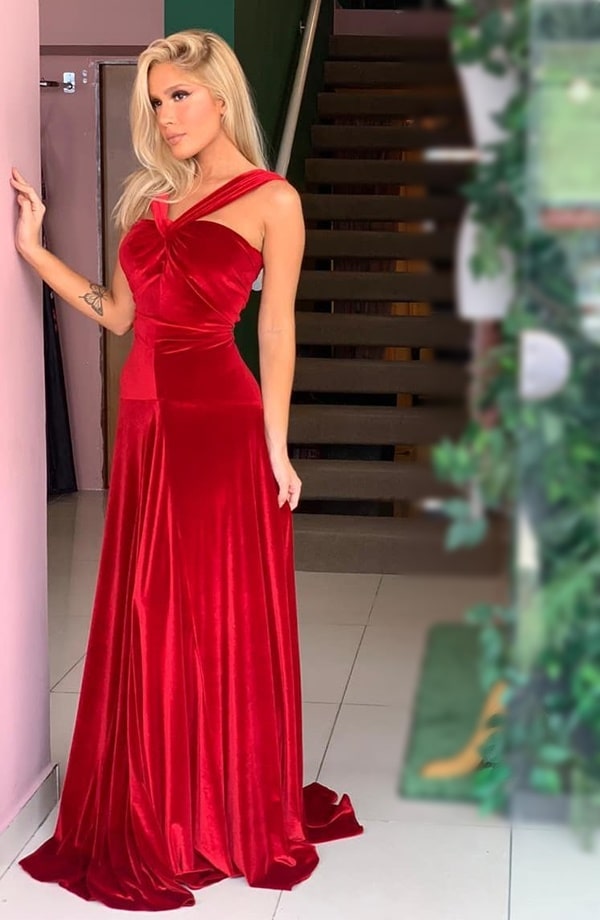 vestido de festa longo vermelho