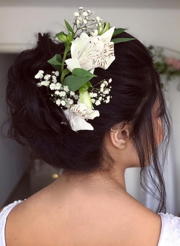 Penteado com flores: 20 ideias com flores naturais para noivas! - Pronta  pra Festa