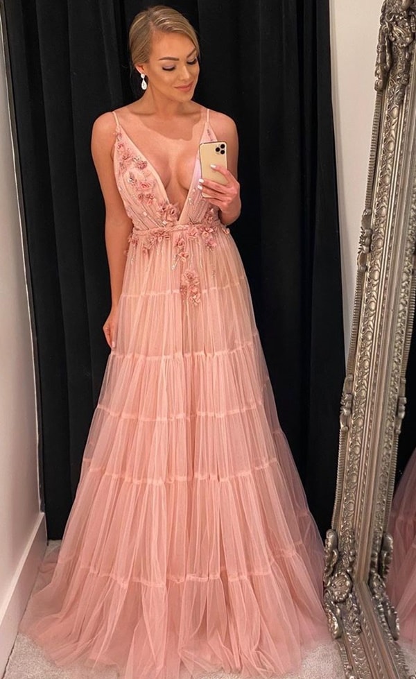 vestido rosa de tule para madrinha de casamento