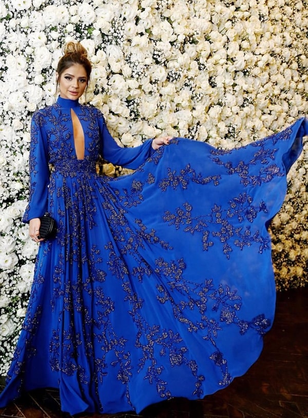 Vestido azul royal 90 longos para madrinhas e formandas