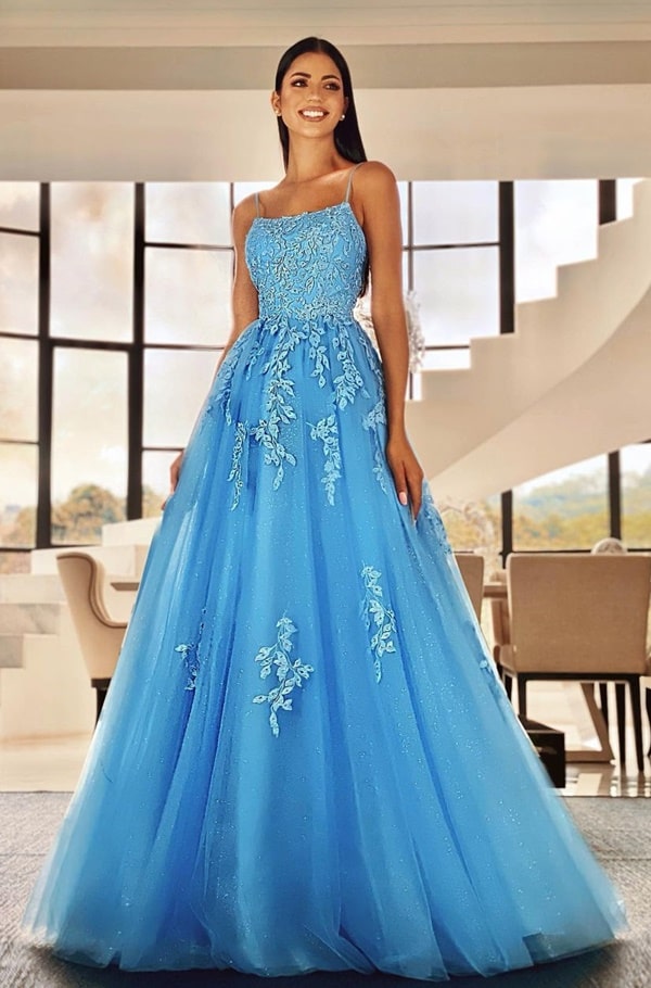 vestido de festa longo azul serenity  estilo rincesa