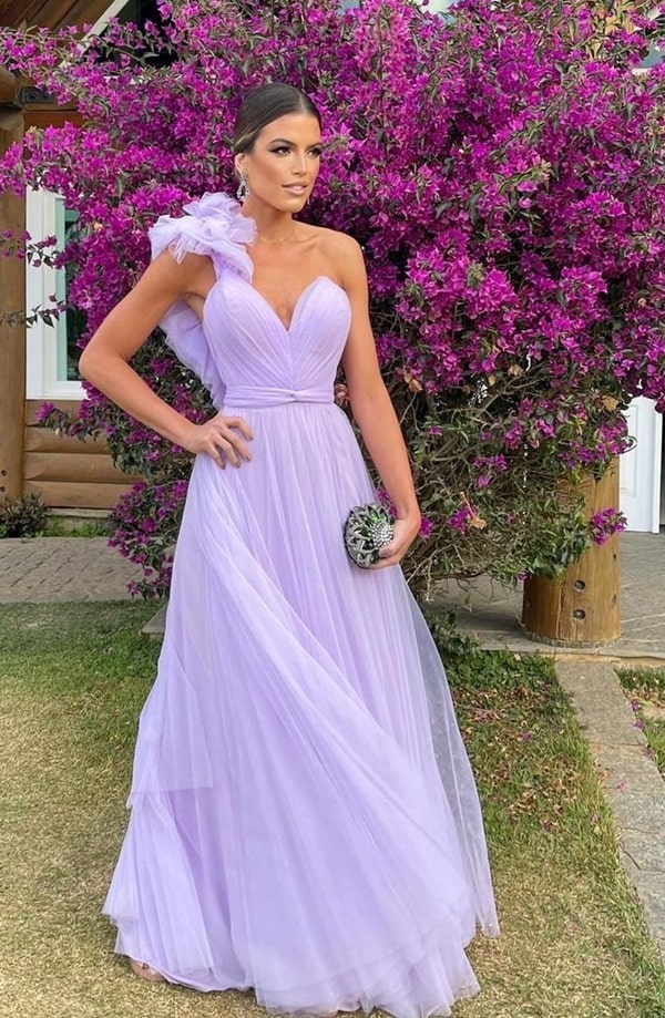 Vestido madrinha deals lilas claro