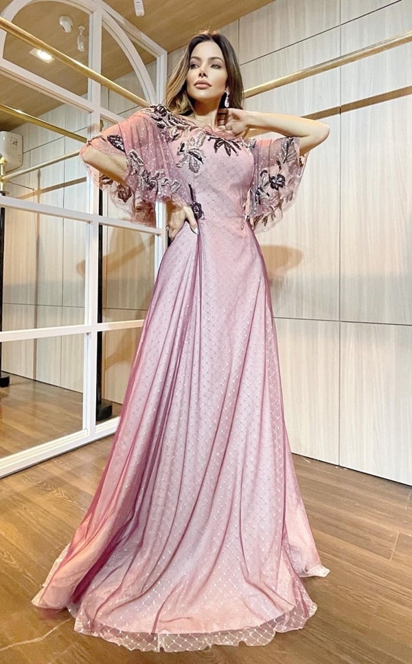 vestido longo rosa para mãe de noiva