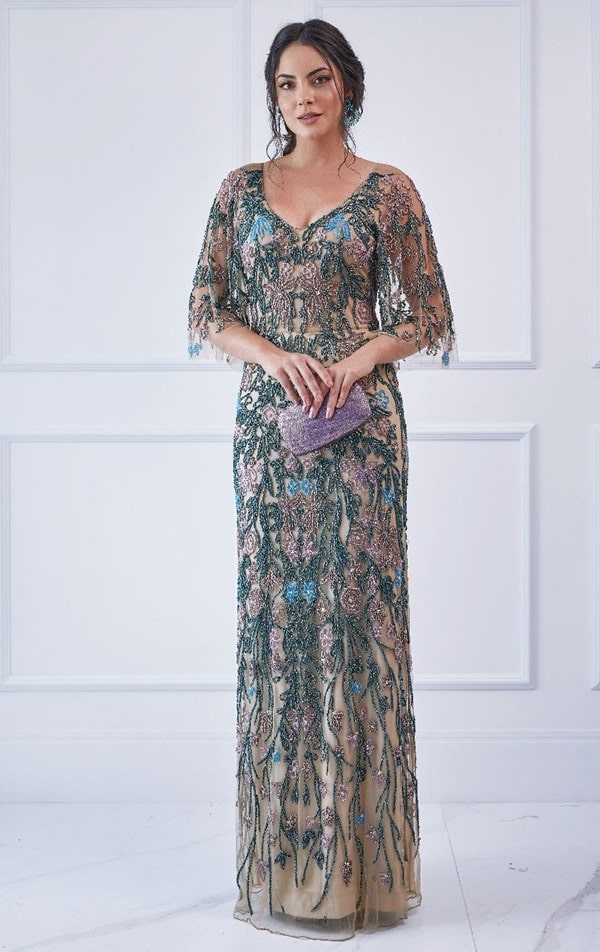 vestido bordado para mãe de noiva 2022