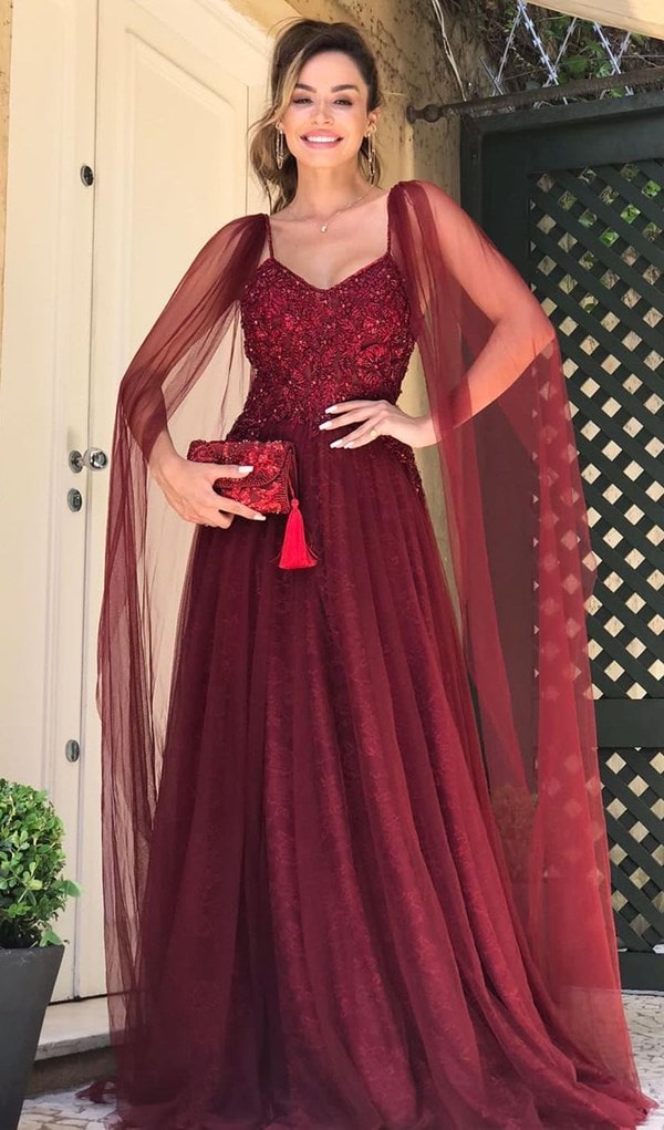 vestido marsala para mãe de noiva